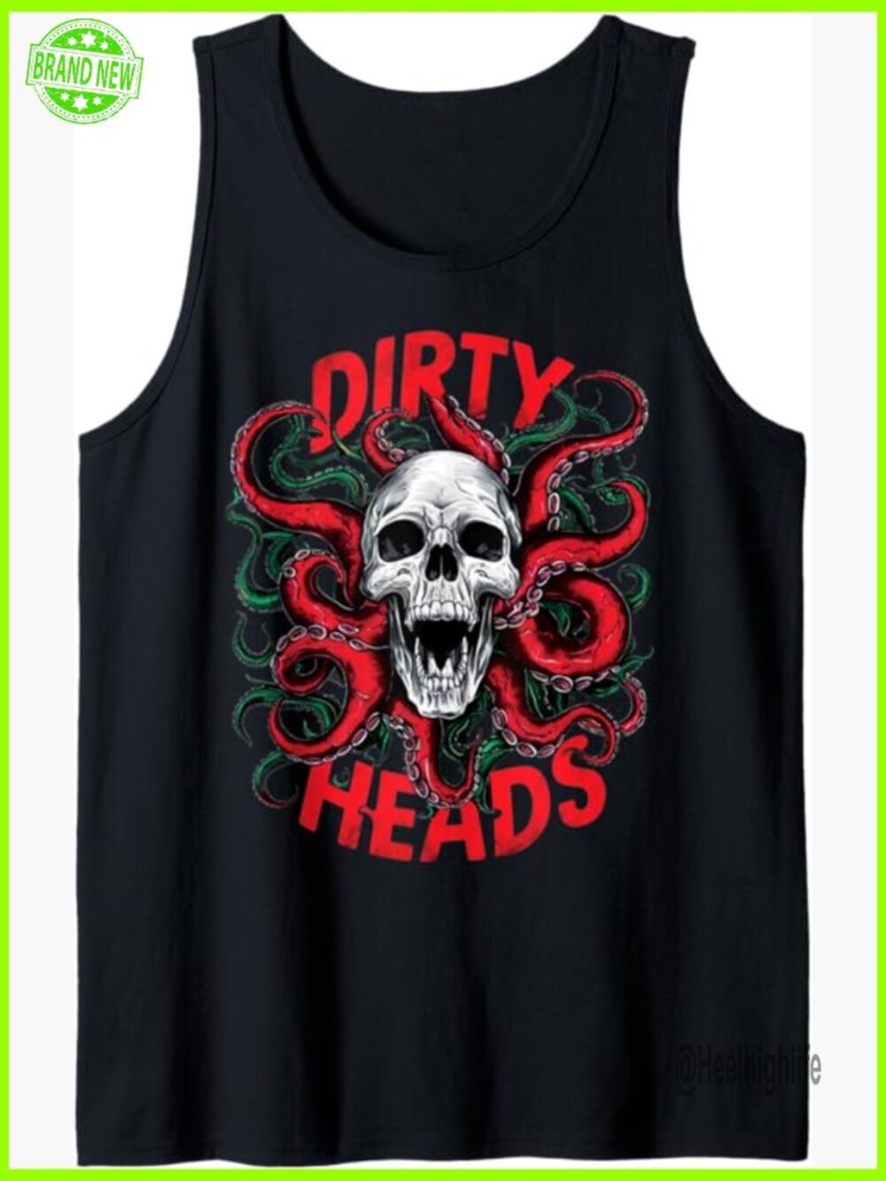 Vintage Skull Octopus Tank Top - Halloween Goth Grunge